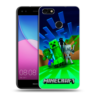 Силиконовый чехол на Huawei Nova Lite (2017) с принтом Майнкрафт