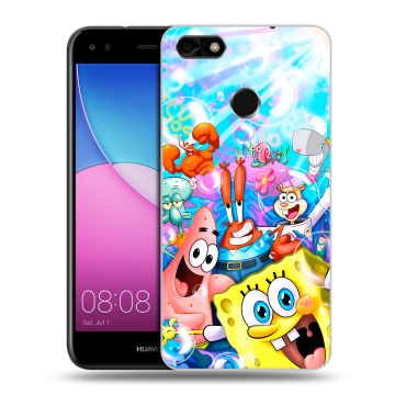 Силиконовый чехол на Huawei Nova Lite (2017) с принтом спанчбоб спанч боб