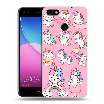 Силиконовый чехол на Huawei Nova Lite (2017) с принтом Единороги и радуга Силиконовый чехол на Huawei Nova Lite (2017) с принтом Единороги и радуга
