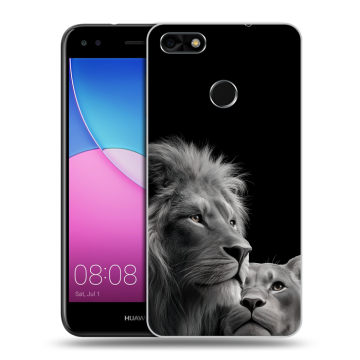 Силиконовый чехол на Huawei Nova Lite (2017) с принтом Лев кошки