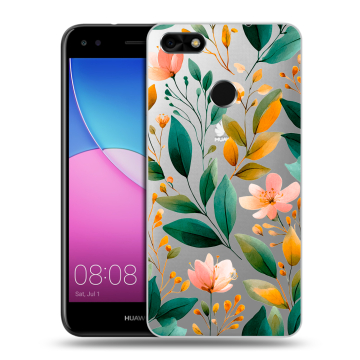 Силиконовый чехол на Huawei Nova Lite (2017) с принтом Цветы паттерн