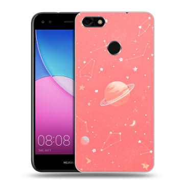 Силиконовый чехол на Huawei Nova Lite (2017) с принтом Розовый космос