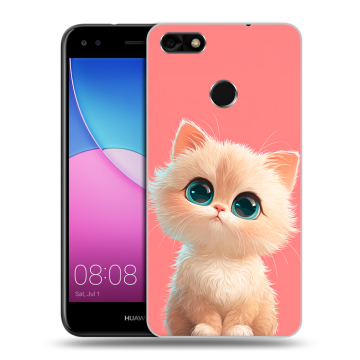 Силиконовый чехол на Huawei Nova Lite (2017) с принтом Розовый котенок