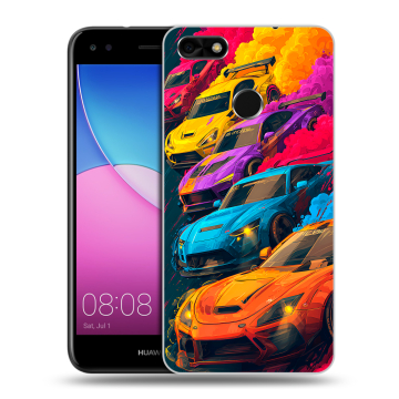 Силиконовый чехол на Huawei Nova Lite (2017) с принтом Тачки
