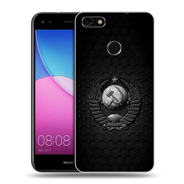 Силиконовый чехол на Huawei Nova Lite (2017) с принтом Герб Флаг СССР