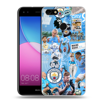 Силиконовый чехол на Huawei Nova Lite (2017) с принтом Man City Манчестер Сити