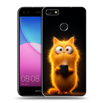 Силиконовый чехол на Huawei Nova Lite (2017) с принтом Смешной кот