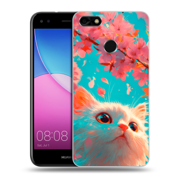 Силиконовый чехол на Huawei Nova Lite (2017) с принтом Красивый кот