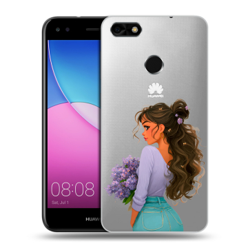 Силиконовый чехол на Huawei Nova Lite (2017) с принтом девушка цветы
