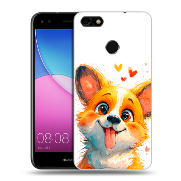 Силиконовый чехол на Huawei Nova Lite (2017) с принтом корги