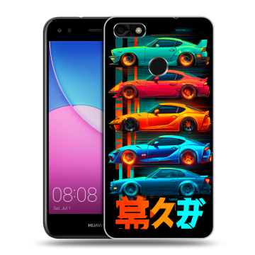 Силиконовый чехол на Huawei Nova Lite (2017) с принтом машины тачки