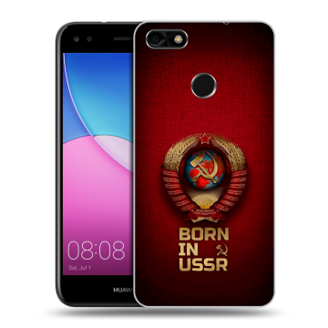 Силиконовый чехол на Huawei Nova Lite (2017) с принтом Флаг Герб СССР