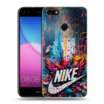 Силиконовый чехол на Huawei Nova Lite (2017) с принтом Nike Найк Силиконовый чехол на Huawei Nova Lite (2017) с принтом Nike Найк
