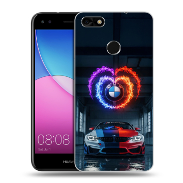 Силиконовый чехол на Huawei Nova Lite (2017) с принтом BMW БМВ