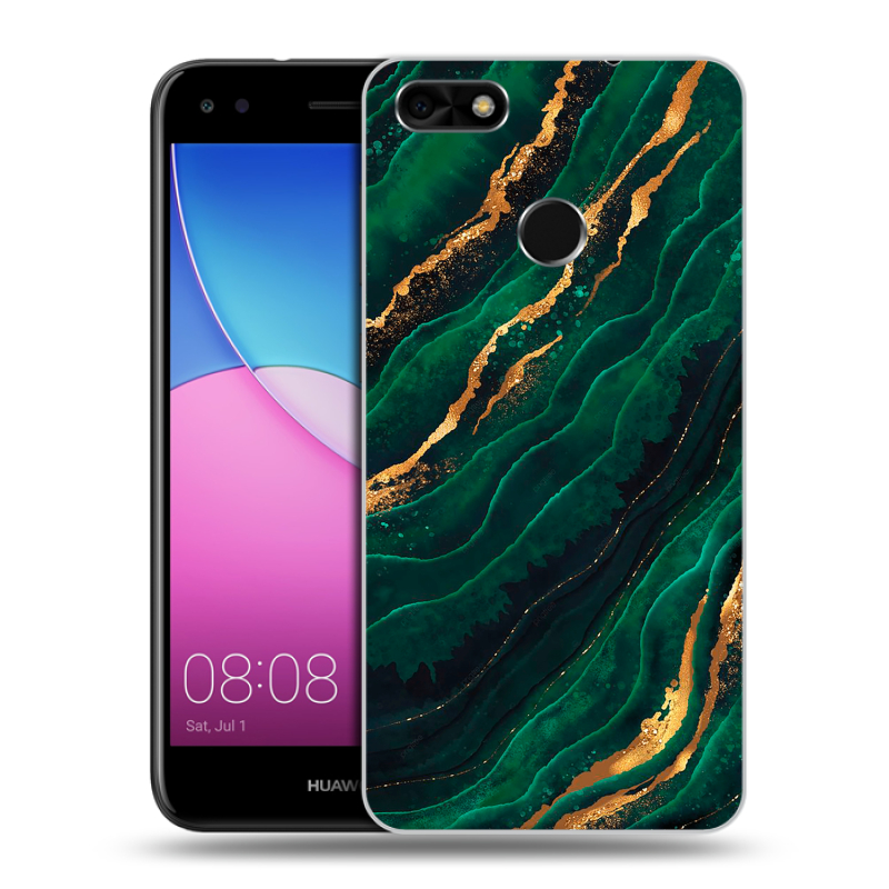 Силиконовый чехол на Huawei Nova Lite (2017) с принтом Мрамор зеленое золото Силиконовый чехол на Huawei Nova Lite (2017) с принтом Мрамор зеленое золото