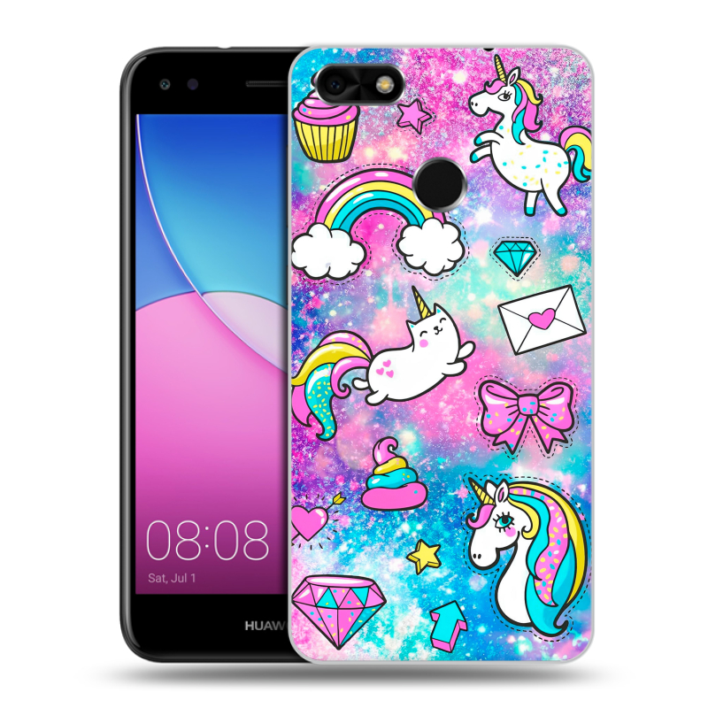 Силиконовый чехол на Huawei Nova Lite (2017) с принтом Единороги Силиконовый чехол на Huawei Nova Lite (2017) с принтом Единороги