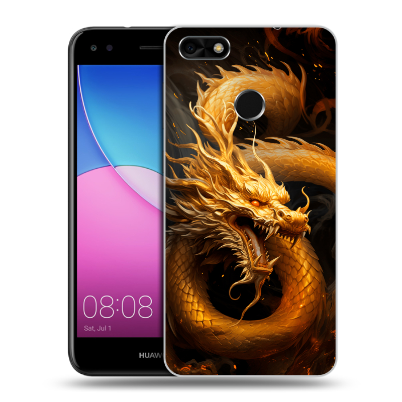 Силиконовый чехол на Huawei Nova Lite (2017) с принтом Золотой дракон Силиконовый чехол на Huawei Nova Lite (2017) с принтом Золотой дракон