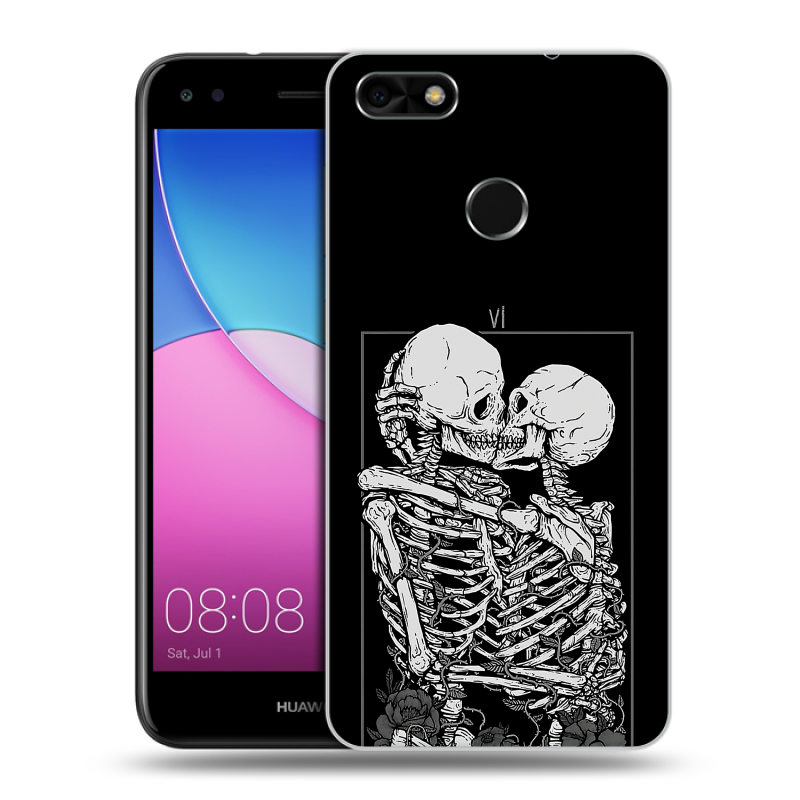 Силиконовый чехол на Huawei Nova Lite (2017) с принтом Поцелуй скелетов Силиконовый чехол на Huawei Nova Lite (2017) с принтом Поцелуй скелетов
