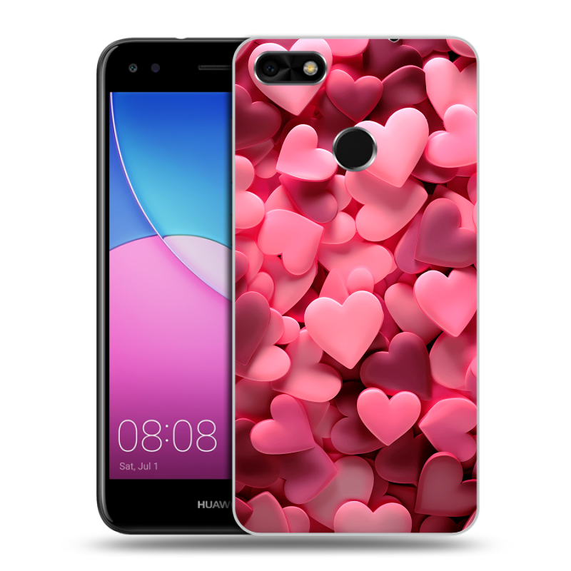 Силиконовый чехол на Huawei Nova Lite (2017) с принтом розовые сердечки Силиконовый чехол на Huawei Nova Lite (2017) с принтом розовые сердечки