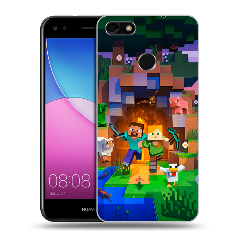 Силиконовый чехол на Huawei Nova Lite (2017) с принтом Майнкрафт Minecraft Силиконовый чехол на Huawei Nova Lite (2017) с принтом Майнкрафт Minecraft