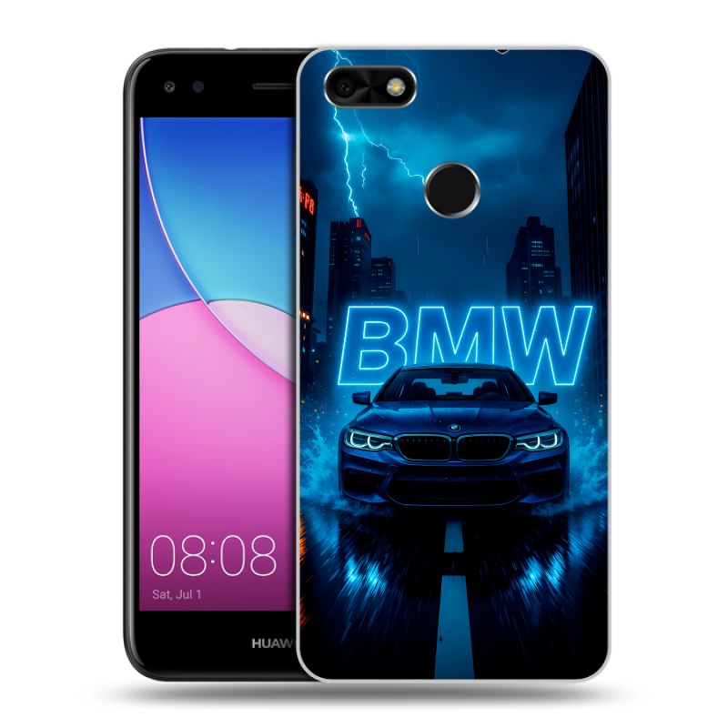 Силиконовый чехол на Huawei Nova Lite (2017) с принтом BMW БМВ Силиконовый чехол на Huawei Nova Lite (2017) с принтом BMW БМВ