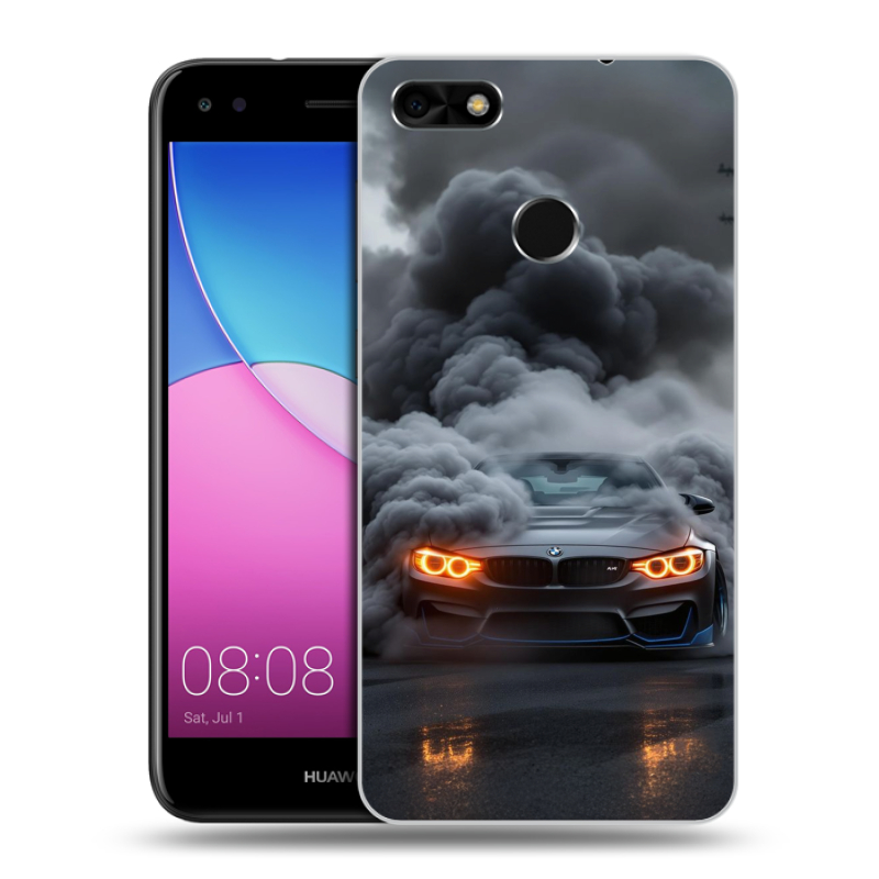 Силиконовый чехол на Huawei Nova Lite (2017) с принтом BMW БМВ Силиконовый чехол на Huawei Nova Lite (2017) с принтом BMW БМВ