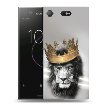Пластиковый чехол на Sony Xperia XZ1 Compact с принтом Лев с короной Пластиковый чехол на Sony Xperia XZ1 Compact с принтом Лев с короной