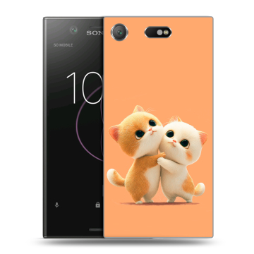 Пластиковый чехол на Sony Xperia XZ1 Compact с принтом Милые котики Пластиковый чехол на Sony Xperia XZ1 Compact с принтом Милые котики
