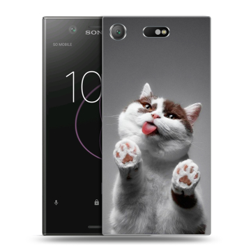 Пластиковый чехол на Sony Xperia XZ1 Compact с принтом Коты Пластиковый чехол на Sony Xperia XZ1 Compact с принтом Коты