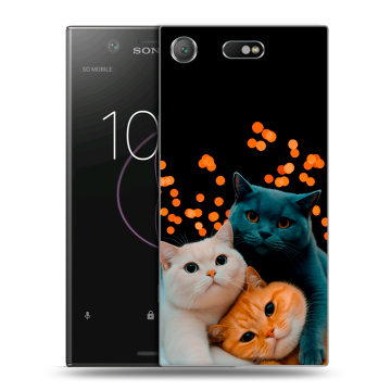 Пластиковый чехол на Sony Xperia XZ1 Compact с принтом Кошки Пластиковый чехол на Sony Xperia XZ1 Compact с принтом Кошки