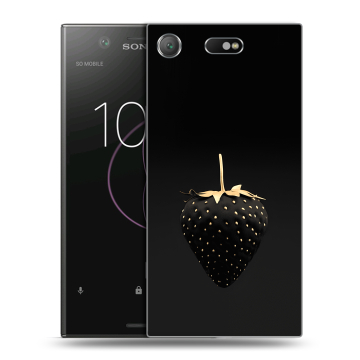 Пластиковый чехол на Sony Xperia XZ1 Compact с принтом Черная клубника Пластиковый чехол на Sony Xperia XZ1 Compact с принтом Черная клубника