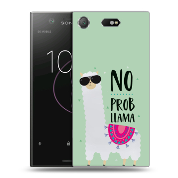 Пластиковый чехол на Sony Xperia XZ1 Compact с принтом Лама Пластиковый чехол на Sony Xperia XZ1 Compact с принтом Лама