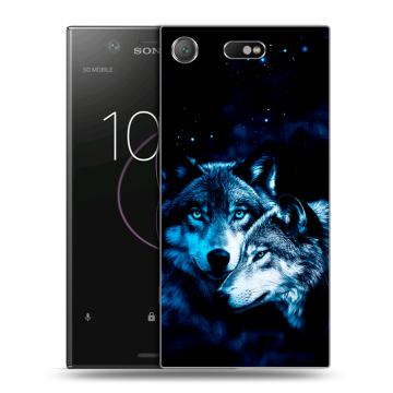 Пластиковый чехол на Sony Xperia XZ1 Compact с принтом Волки Пластиковый чехол на Sony Xperia XZ1 Compact с принтом Волки