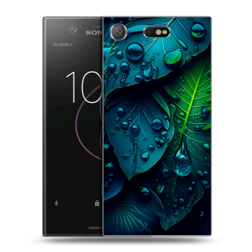 Пластиковый чехол на Sony Xperia XZ1 Compact с принтом Листья Пластиковый чехол на Sony Xperia XZ1 Compact с принтом Листья