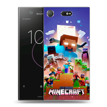 Пластиковый чехол на Sony Xperia XZ1 Compact с принтом Майнкрафт Minecraft