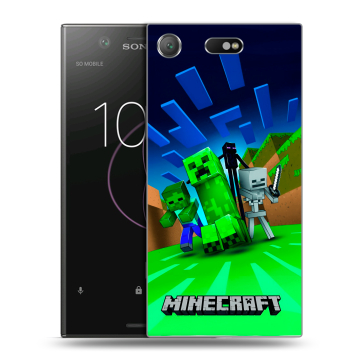Пластиковый чехол на Sony Xperia XZ1 Compact с принтом Майнкрафт