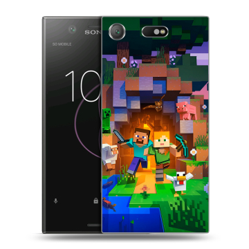 Пластиковый чехол на Sony Xperia XZ1 Compact с принтом Майнкрафт Minecraft