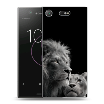 Пластиковый чехол на Sony Xperia XZ1 Compact с принтом Лев кошки Пластиковый чехол на Sony Xperia XZ1 Compact с принтом Лев кошки
