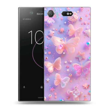 Пластиковый чехол на Sony Xperia XZ1 Compact с принтом Бабочки Пластиковый чехол на Sony Xperia XZ1 Compact с принтом Бабочки