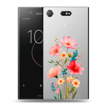 Пластиковый чехол на Sony Xperia XZ1 Compact с принтом Цветы Пластиковый чехол на Sony Xperia XZ1 Compact с принтом Цветы