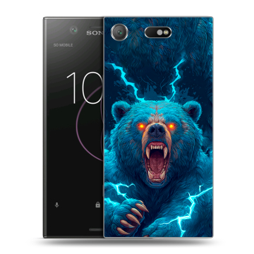 Пластиковый чехол на Sony Xperia XZ1 Compact с принтом Медведь Пластиковый чехол на Sony Xperia XZ1 Compact с принтом Медведь