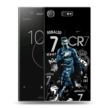 Пластиковый чехол на Sony Xperia XZ1 Compact с принтом Реал Роналдо Пластиковый чехол на Sony Xperia XZ1 Compact с принтом Реал Роналдо