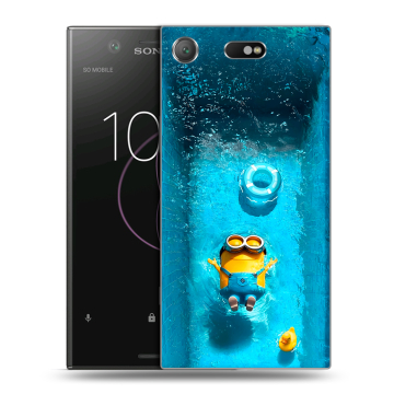 Пластиковый чехол на Sony Xperia XZ1 Compact с принтом Миньоны