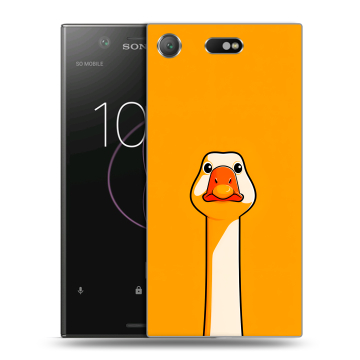 Пластиковый чехол на Sony Xperia XZ1 Compact с принтом Смешная утка Пластиковый чехол на Sony Xperia XZ1 Compact с принтом Смешная утка