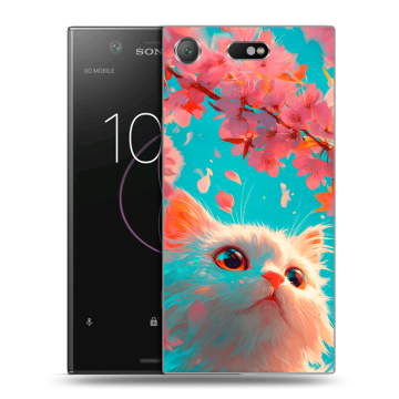 Пластиковый чехол на Sony Xperia XZ1 Compact с принтом Красивый кот Пластиковый чехол на Sony Xperia XZ1 Compact с принтом Красивый кот