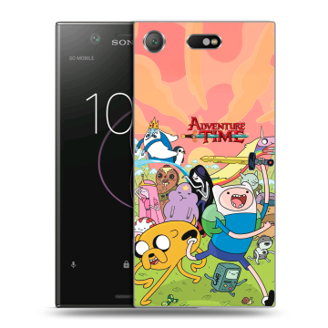 Пластиковый чехол на Sony Xperia XZ1 Compact с принтом Adventure time Время приключений Пластиковый чехол на Sony Xperia XZ1 Compact с принтом Adventure time Время приключений