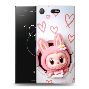 Пластиковый чехол на Sony Xperia XZ1 Compact с принтом Labubu Лабубу Пластиковый чехол на Sony Xperia XZ1 Compact с принтом Labubu Лабубу