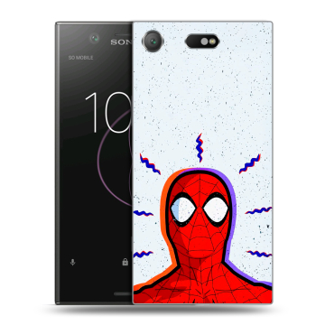 Пластиковый чехол на Sony Xperia XZ1 Compact с принтом Spiderman Человек паук Пластиковый чехол на Sony Xperia XZ1 Compact с принтом Spiderman Человек паук