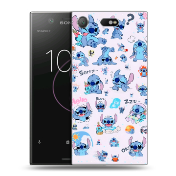 Пластиковый чехол на Sony Xperia XZ1 Compact с принтом Лило и Стич Пластиковый чехол на Sony Xperia XZ1 Compact с принтом Лило и Стич