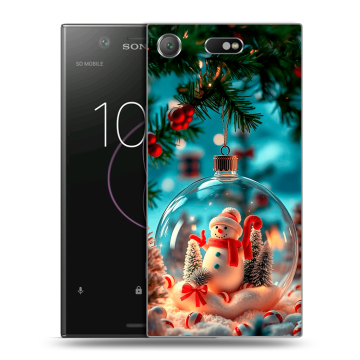 Пластиковый чехол на Sony Xperia XZ1 Compact с принтом Новый год